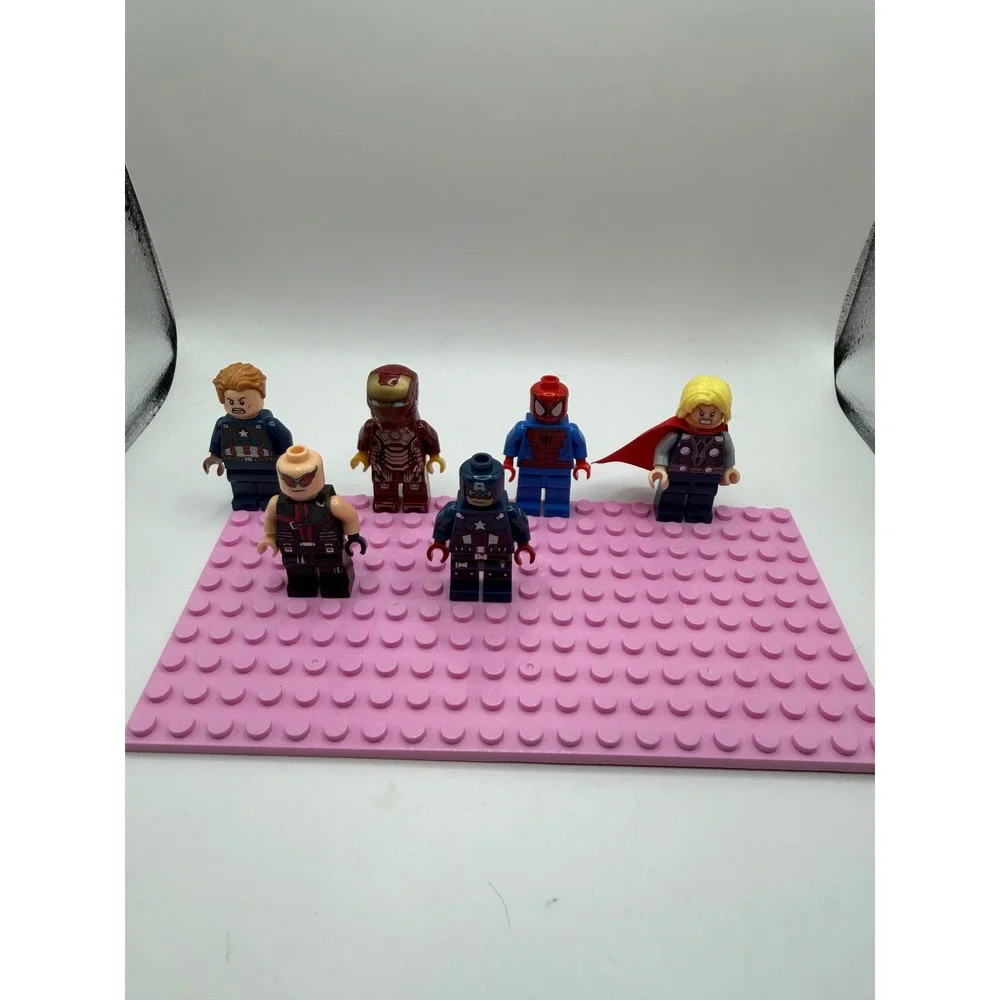 Marvel Avengers Minifigures Lot 6pc Iron Man Captain America Spider-Man Thor T-7